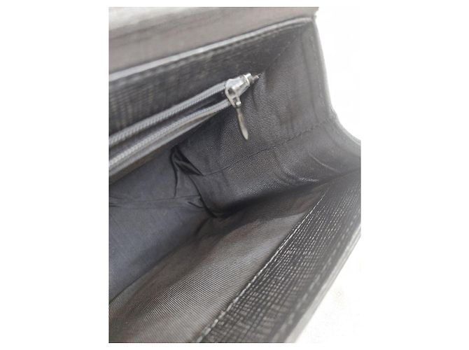 Courreges Vintage Courrèges Tasche aus Leder mit Echsenprägung Schwarz - Ansicht 9