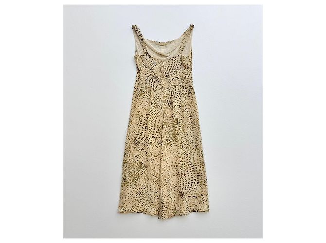 Vestido 100% seda Max Mara Multicolor Beige - vista 2