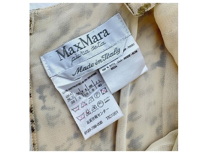Vestido 100% seda Max Mara Multicolor Beige - vista 3