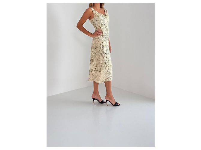 Vestido 100% seda Max Mara Multicolor Beige - vista 4