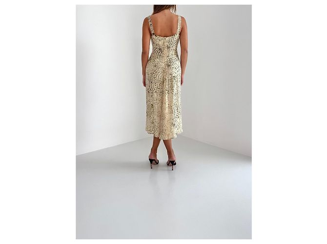 Vestido 100% seda Max Mara Multicolor Beige - vista 6