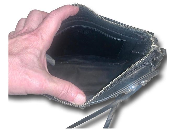 Borsa a spalla Versus Versace nera decorata con borchie a forma di testa di leone Nero - vista 6