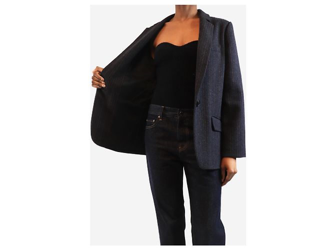 Isabel Marant Etoile Giacca Charlyne blu navy - taglia UK 6 - vista 3