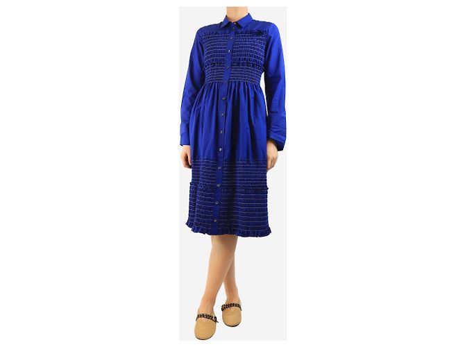 Altuzarra Royalblau gerafftes Midikleid - Größe UK 10 - Ansicht 3