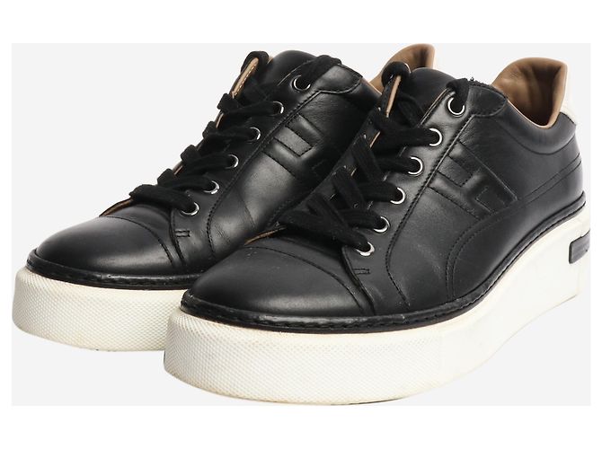 Hermès Schwarze Leder-Sneaker - EU 39 - Ansicht 2
