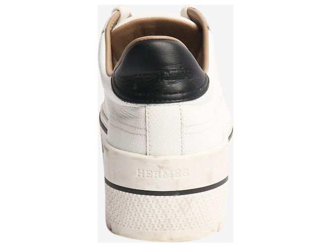 Hermès Weiße Leder-Sneaker - Größe EU 38 - Ansicht 3