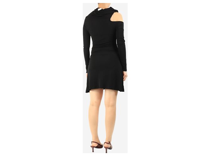 Courreges Abito mini nero off-shoulder - taglia UK 10 - vista 2