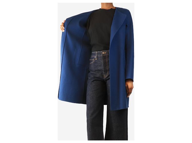 Jil Sander Blauer Kaschmirmantel - Größe UK 8 - Ansicht 4