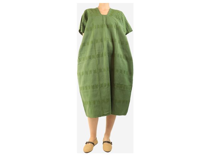 Autre Marque Grüner bestickter Kaftan mit Gürtel - One size - Ansicht 3
