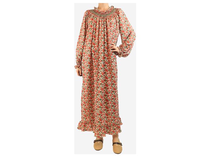 Autre Marque Rosa Blumen-Maxikleid - Einheitsgröße Pink - Ansicht 3