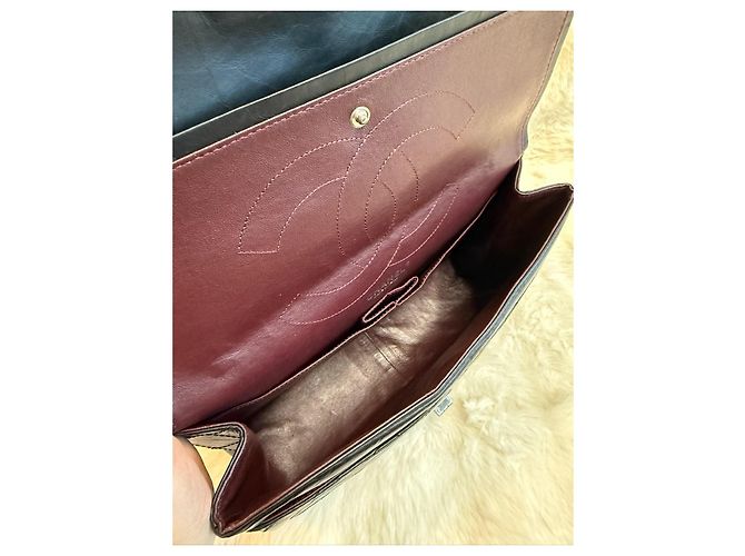 Borsa a mano Chanel 2.55 Reissue grande in pelle nera Nero - vista 12