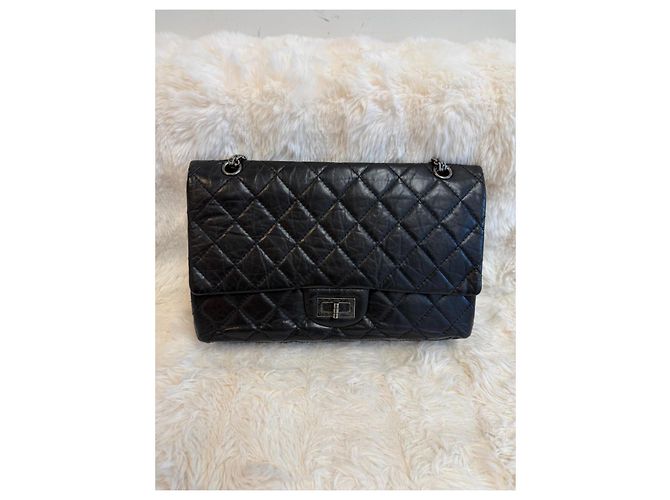 Borsa a mano Chanel 2.55 Reissue grande in pelle nera Nero - vista 2