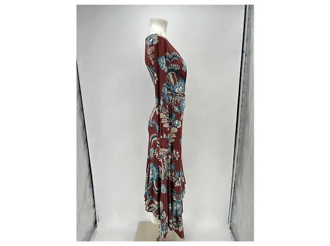 Etro Maxikleid bedruckt braun Polyester Größe 42 - Ansicht 3