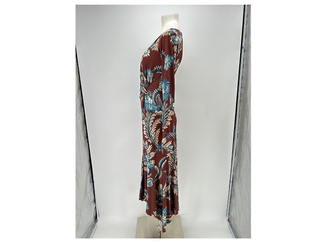 Etro Maxikleid bedruckt braun Polyester Größe 42 - Ansicht 4