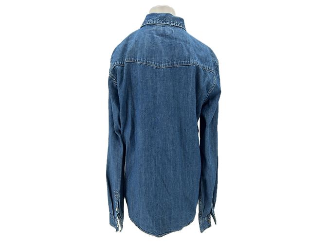 Camicia Guess in denim blu cotone - vista 2