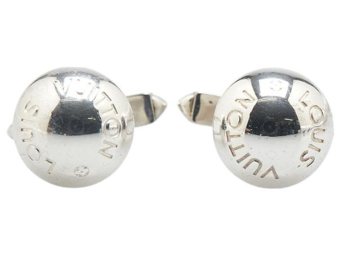 Gemelli in metallo e pelle Taiga Louis Vuitton Argento - vista 2
