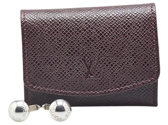 Gemelli in metallo e pelle Taiga Louis Vuitton Argento - vista 8