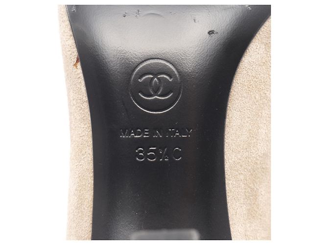 Timeless Chanel Coco Mark Wildleder-Stiefel Schwarz Beige - Ansicht 6