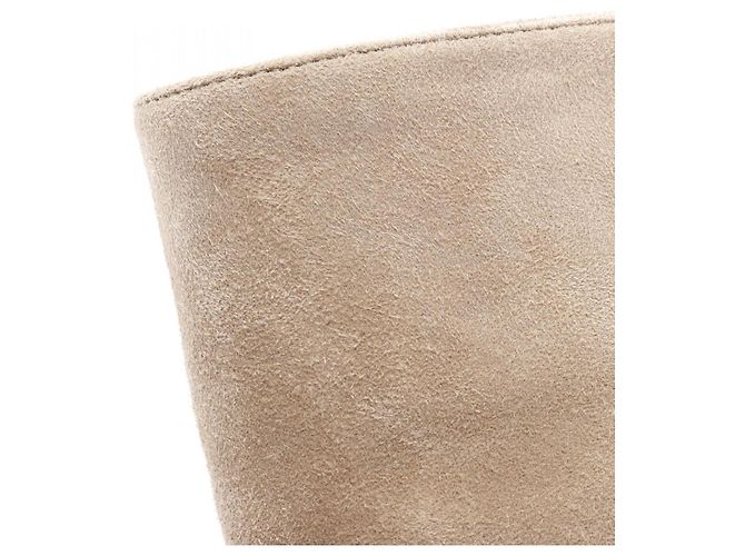 Timeless Chanel Coco Mark Wildleder-Stiefel Schwarz Beige - Ansicht 7