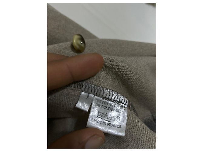 Miller et Bertaux Beige Wolljacke Miller und Bertaux Braun - Ansicht 3