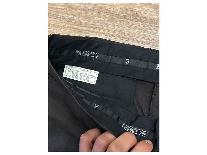 Pantaloni Balmain in Lana e Seta Nero - vista 2