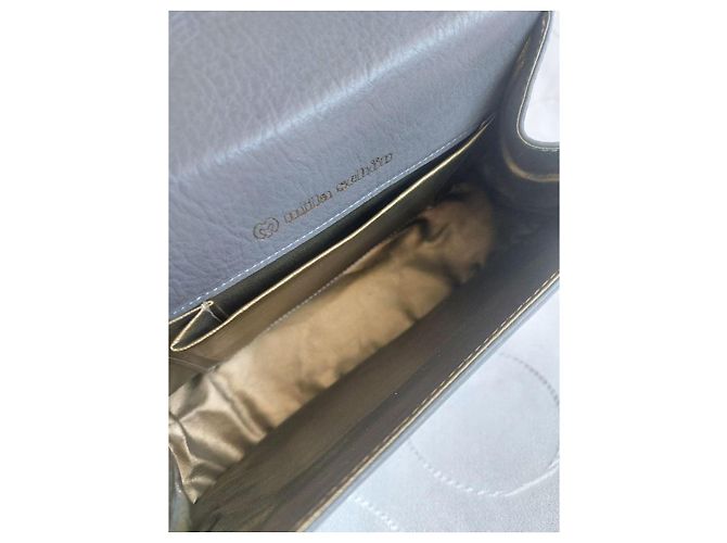 Mila Shön Vintage Mila Schön graue geprägte Leder-Handtasche - Ansicht 10