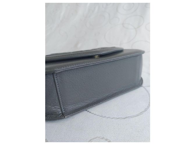 Mila Shön Vintage Mila Schön graue geprägte Leder-Handtasche - Ansicht 12