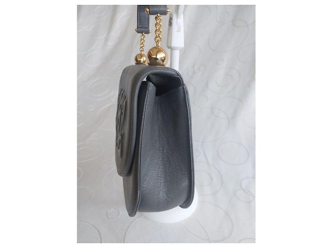 Mila Shön Vintage Mila Schön graue geprägte Leder-Handtasche - Ansicht 14
