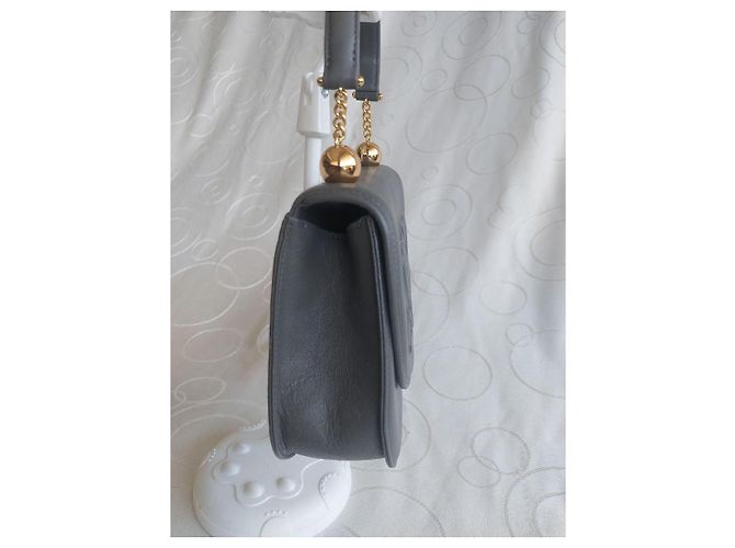 Mila Shön Vintage Mila Schön graue geprägte Leder-Handtasche - Ansicht 15