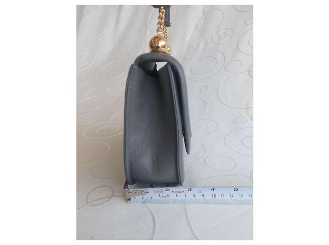 Mila Shön Vintage Mila Schön graue geprägte Leder-Handtasche - Ansicht 16