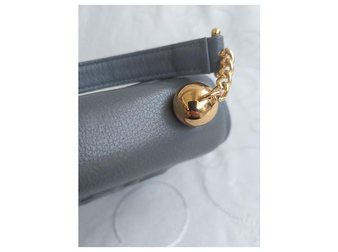 Mila Shön Vintage Mila Schön graue geprägte Leder-Handtasche - Ansicht 7