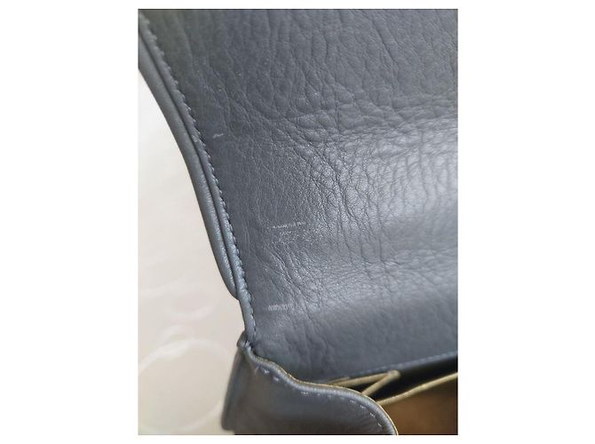 Mila Shön Vintage Mila Schön graue geprägte Leder-Handtasche - Ansicht 8