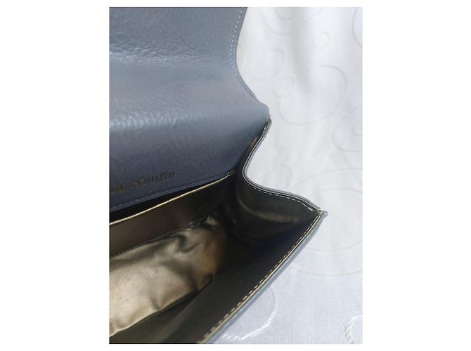 Mila Shön Vintage Mila Schön graue geprägte Leder-Handtasche - Ansicht 9