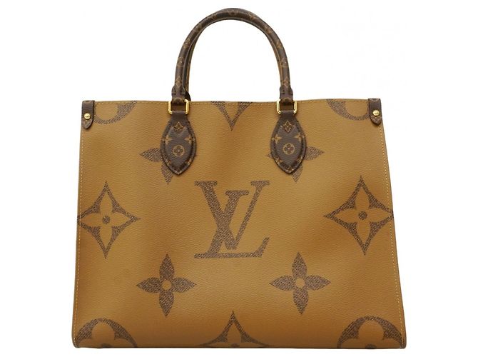 Borsa tote OnTheGo MM Monogram Giant Reverse di Louis Vuitton Marrone - vista 15