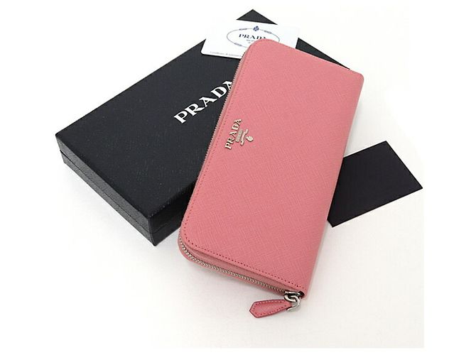 Prada Saffiano Zip-Around Long Wallet Pink - view 2