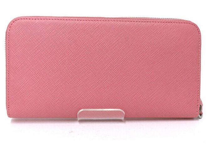 Prada Saffiano Zip-Around Long Wallet Pink - view 3