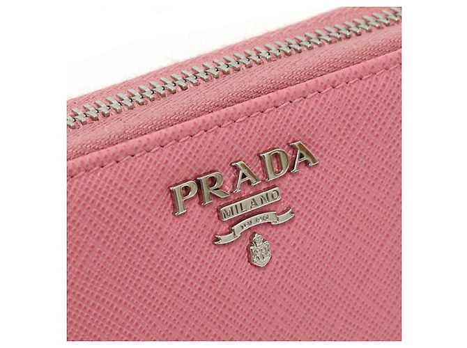 Prada Saffiano Zip-Around Long Wallet Pink - view 6