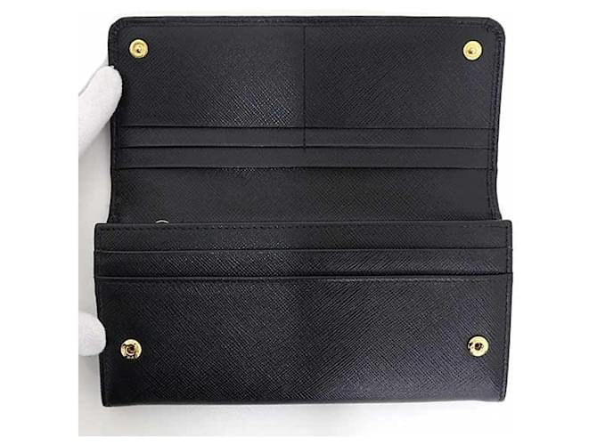 Cartera Larga Saffiano Prada Negro - vista 4