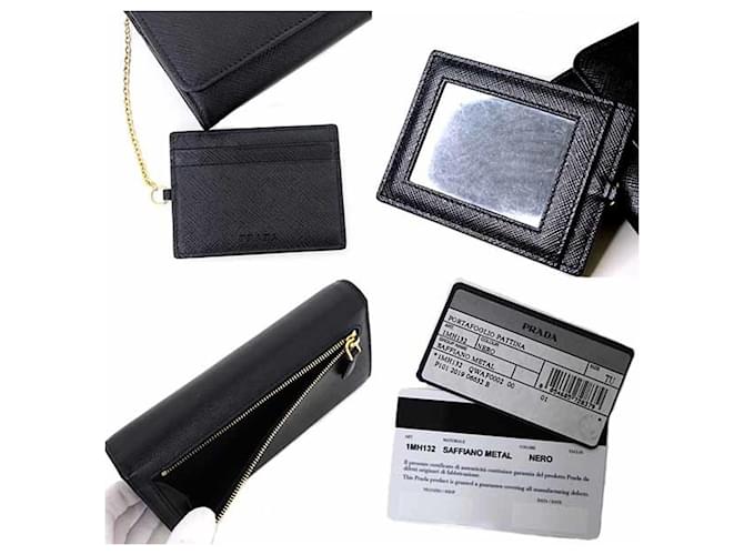Cartera Larga Saffiano Prada Negro - vista 6