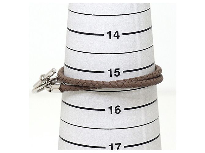 Bracciale Charm Double Tour Hermès Argento Taupe - vista 3