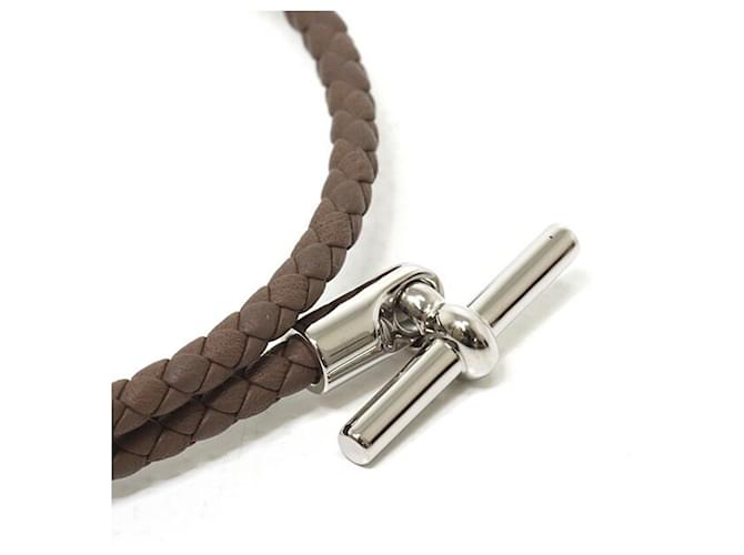 Bracciale Charm Double Tour Hermès Argento Taupe - vista 5