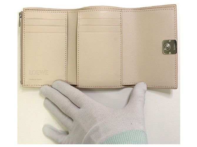 Portafoglio Verticale Anagram Loewe Beige - vista 4