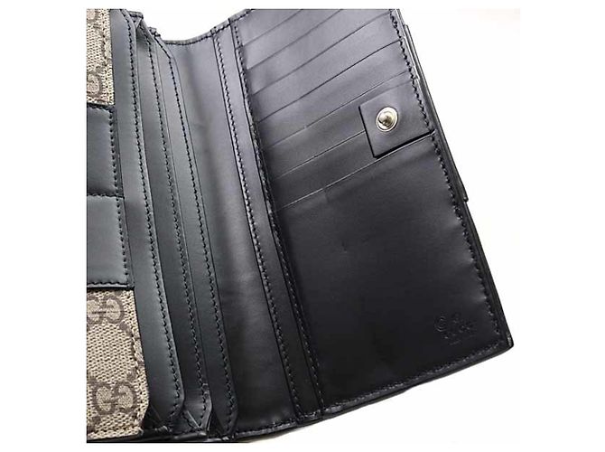Portafoglio lungo bicolore Gucci Nero Beige - vista 4