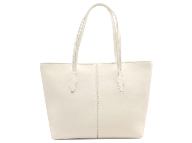 Bolsa tote de couro com design simples da Tod's Branco - vista 2