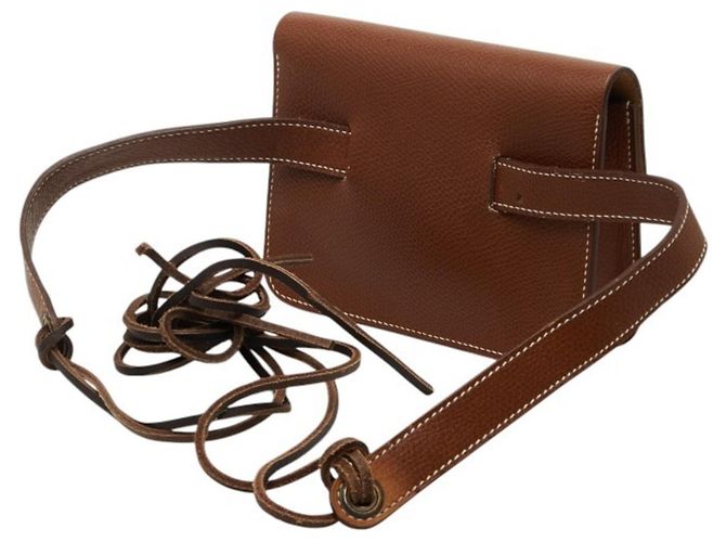 Trim Pochette Fanny Pack Verde Hermès Marrone - vista 3