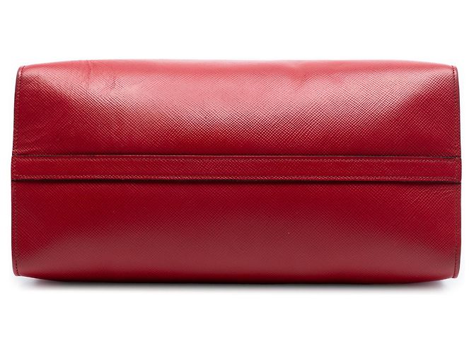 Prada Rosso Medio Saffiano Pelle Monocromatico Borsa a Mano - vista 3