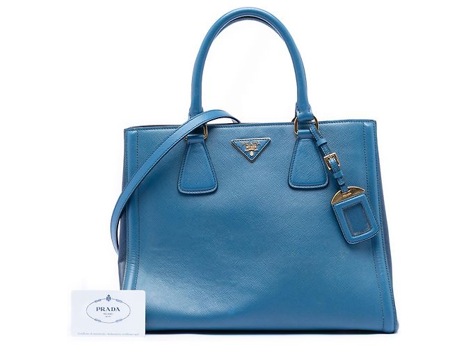 Prada Bicolor Blau Saffiano Lux Tote - Ansicht 7