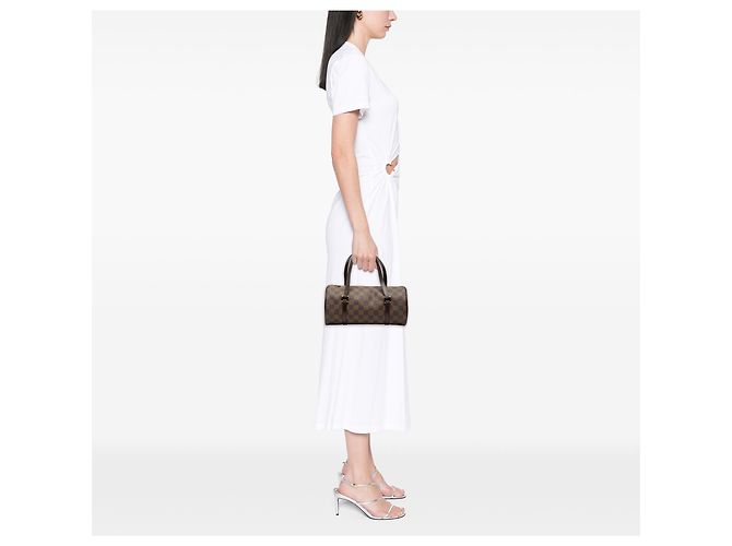Louis Vuitton Papillon 26 in Damier Ébène marrone - vista 7