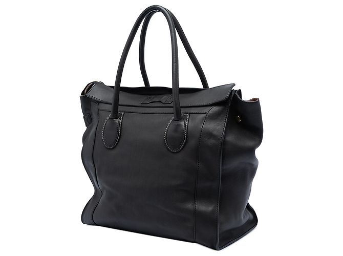 Luggage Céline Borsa da viaggio in pelle nera Celine Nero - vista 2