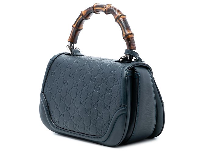 Borsa a mano media Guccissima blu New Bamboo di Gucci Blu navy - vista 2